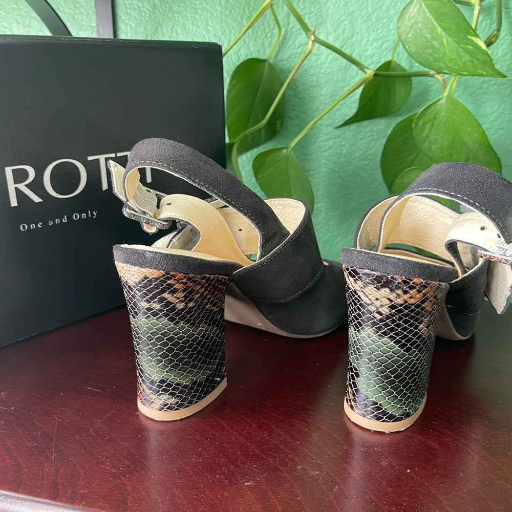 Girotti Black Women's Shoes with Snakeskin Buckle Detail - Picture 2 of 5